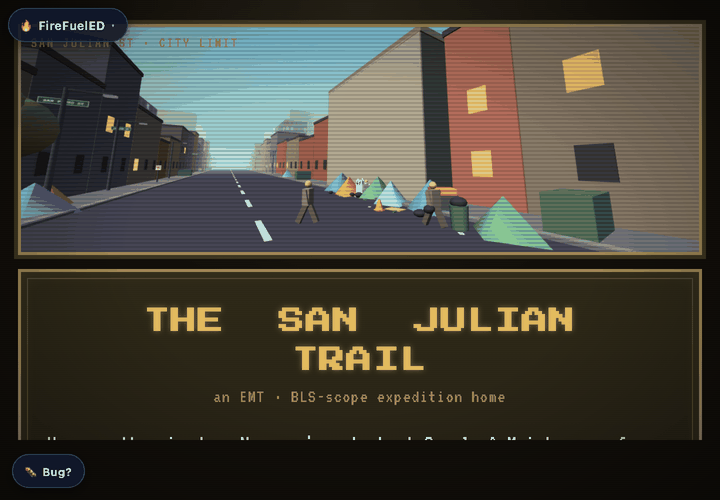 San Julian Trail gameplay — the apparatus bay